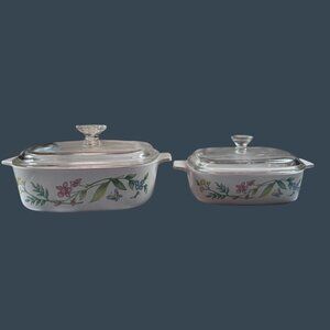 Vintage Corningware "My Garden" 1.5 Liter & 1 Liter Casserole Set